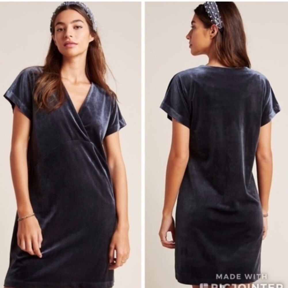 NEW Anthropologie Sunday in Brooklyn Blue Velvet Mini Dress - Size XS